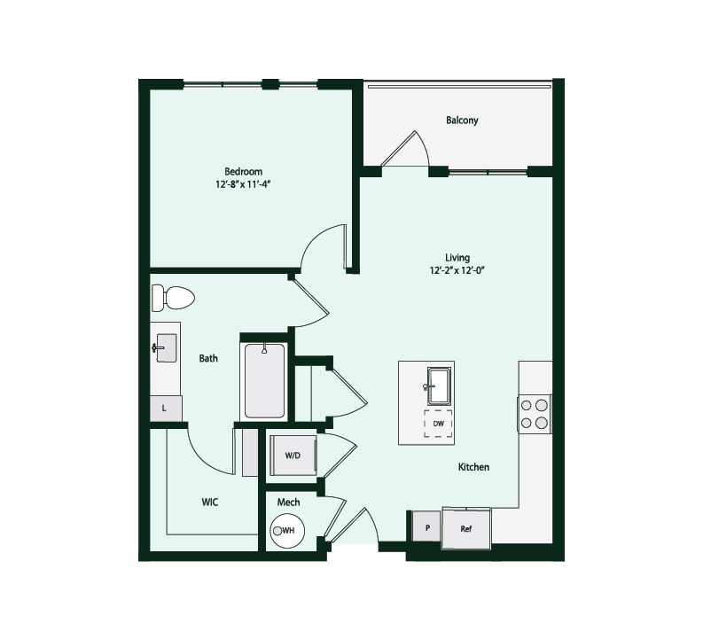 Floor plan layout diagram for A1-1A